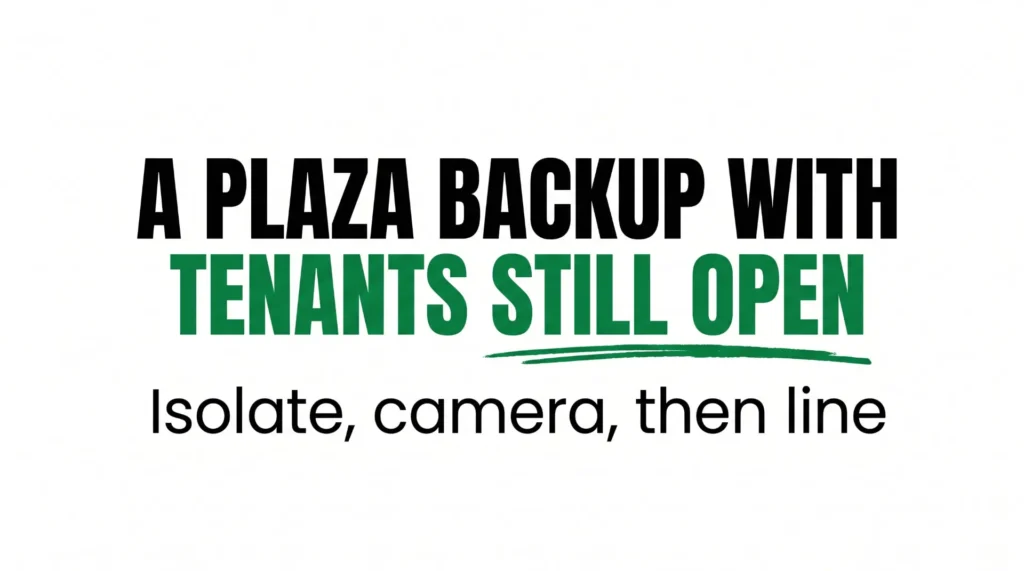 plaza sewer backup